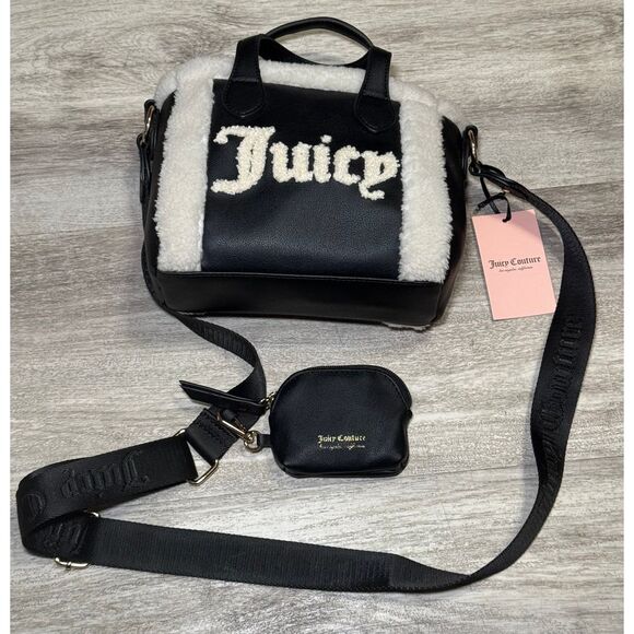 Juicy Couture Silver Lining‎ Mini Tote Color: Liquorice/Angel - Picture 1 of 7